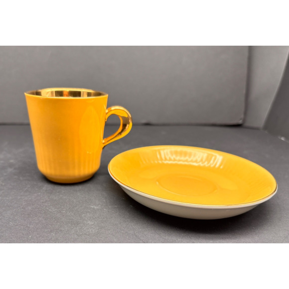 Vintage MCM 50s Figgjo Flint Demitasse Espresso Cup 22k Gold inside Norway - Picture 4 of 16